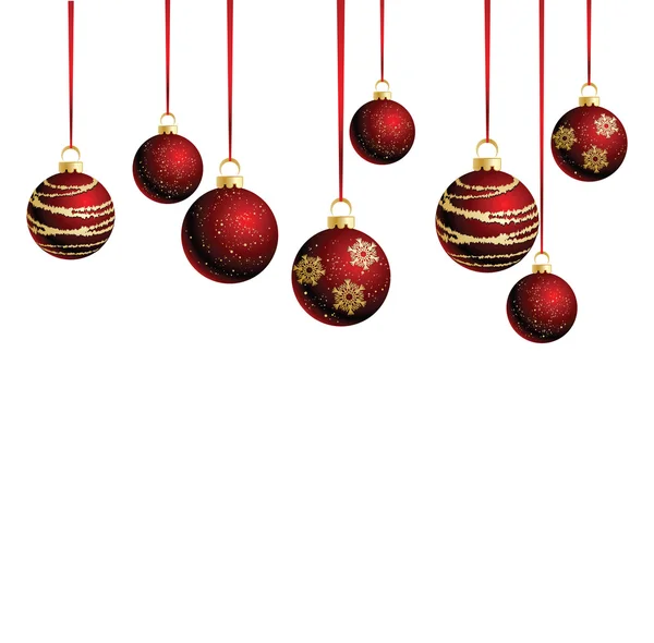Palle rosse di Natale — Vettoriale Stock