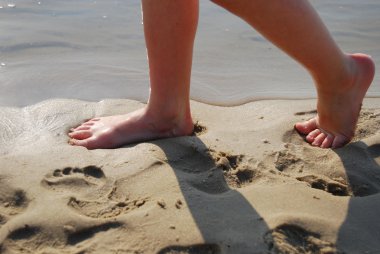 Walking on the beach clipart