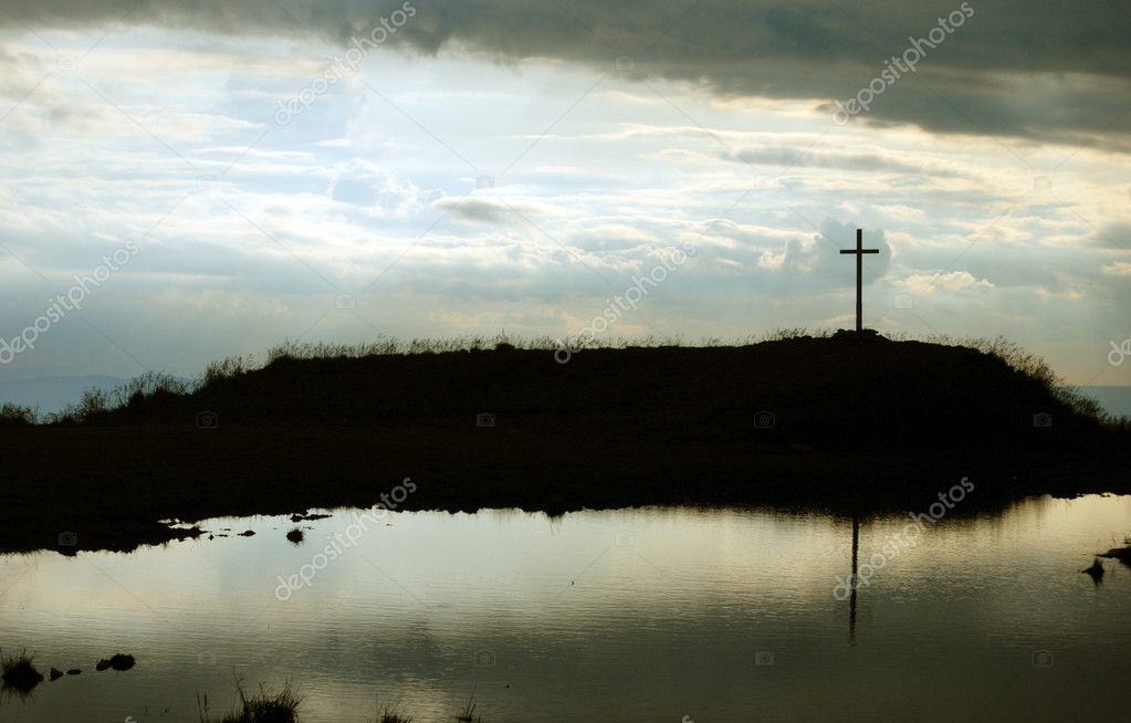 Cross on the top of the hill