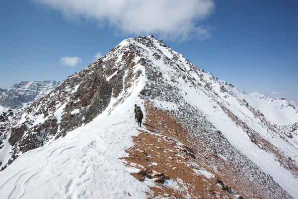 Klimmen naar de top van de berg — Stockfoto