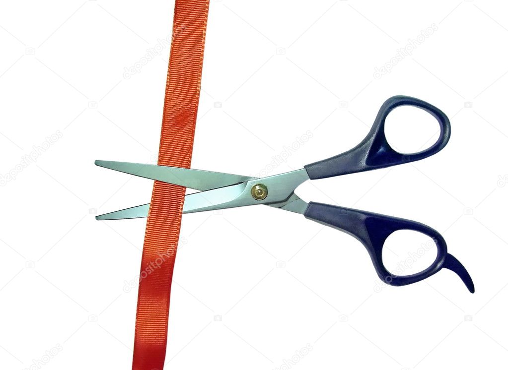 Scissors cut red tape