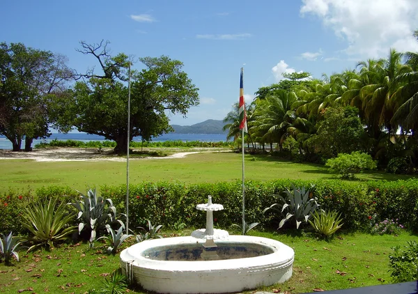 Park auf der Insel la digue — Stockfoto