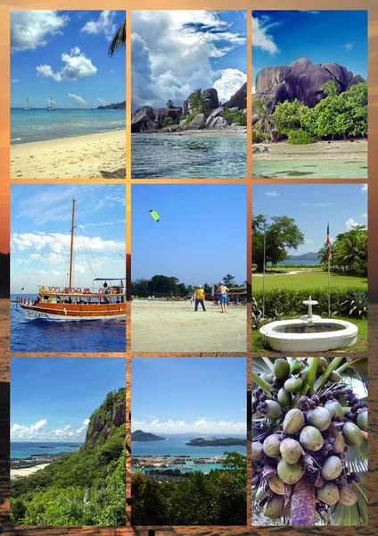 Fotos da colagem Seychelles — Fotografia de Stock