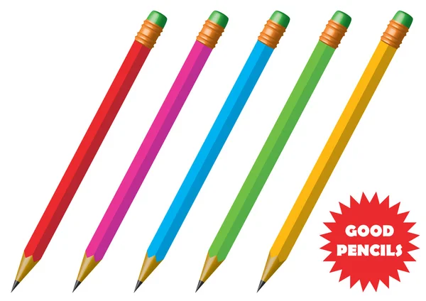 Векторные цветные карандаши . Лицензионные Стоковые Иллюстрации
