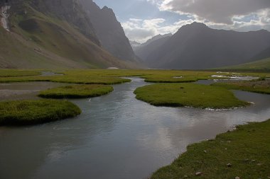 River with islands clipart