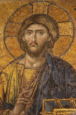 Mosaic of Jesus Christ at Hagia Sofia, Istanbul, Turkey clipart