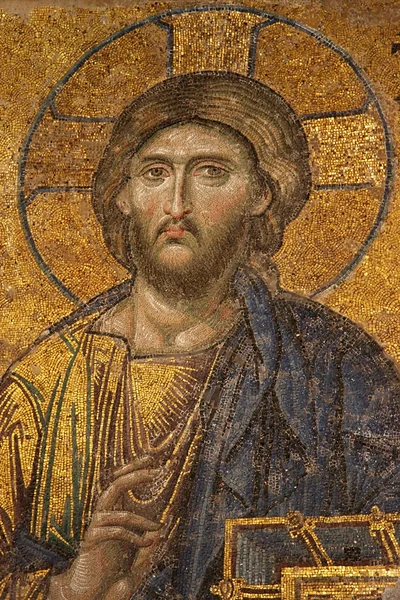 Mosaik av Jesus Kristus i Hagia Sofia, Istanbul, Turkiet Royaltyfria Stockfoton