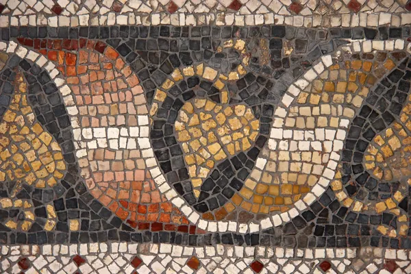 Mosaico bizantino, Museo del Grande Palazzo, Istanbul, Turchia Immagine Stock