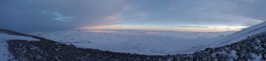 Winter mountains panorama from Mount Erciyes, Turkey clipart