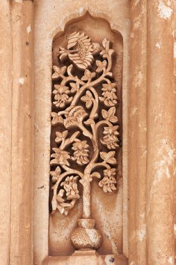 Floral carving on Ishak Pasha Palace, Eastern Turkey clipart