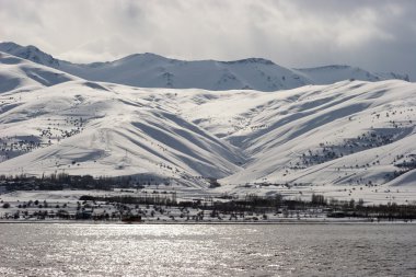 Lake Van shore in winter, Eastern Turkey clipart