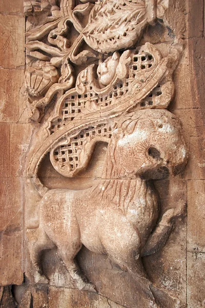 Zdobené kamenné práce na paláci Ishak Paša, Turecko — Stock fotografie