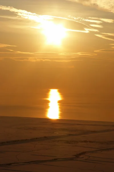 stock image Lake Van sunset at winter, Eastern Turkey