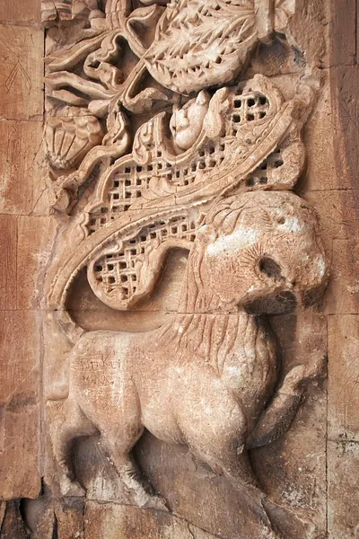 Ornate steenwerk op Ishak Pasha Palace, Turkije Rechtenvrije Stockafbeeldingen
