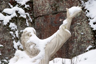 Statue of Vainamoinen, the character in Finnish folklore clipart