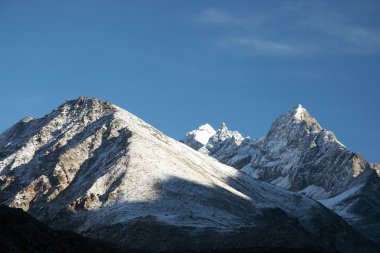 Fresh snow at mountains, Everest region in Himalayas, Nepal clipart