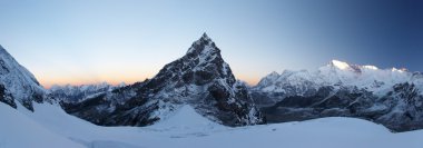 Rocky summit at sunrise panorama, Himalaya, Nepal clipart