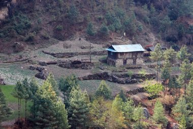 Everest patikasındaki Nepal evi, Himalaya, Nepal