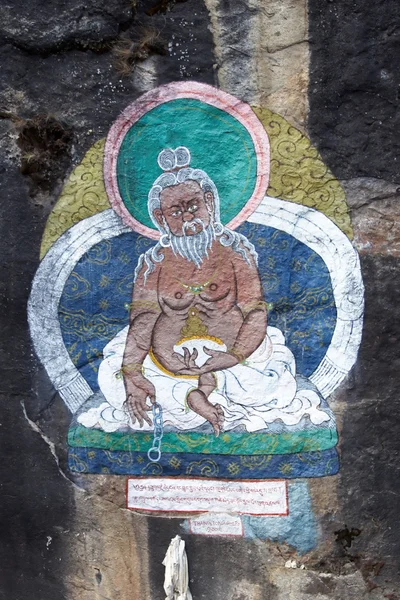 Santo protettore buddista del ponte di corda, Himalaya, Nepal — Foto Stock