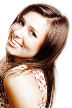 Portrait of a beauty young woman with br clipart