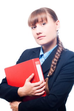 Business woman with folder clipart