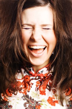Beauty young woman scream clipart