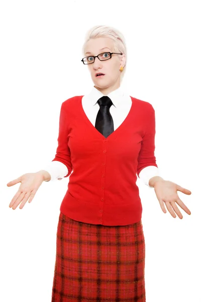 Woman in red — Stock Photo, Image