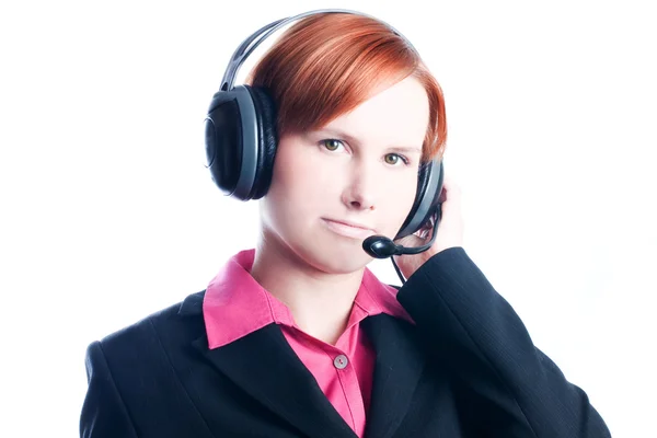 Woman working in a call center — Stock Photo, Image