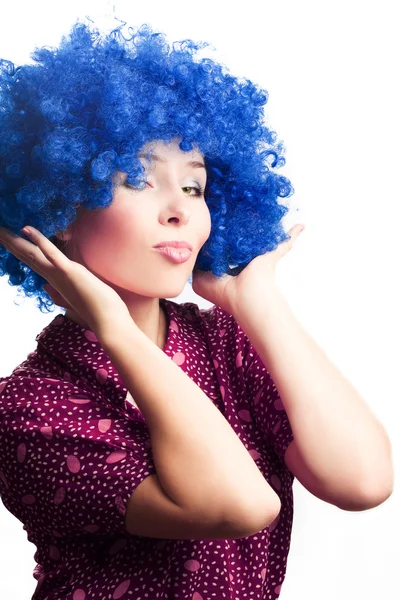 Portrait of a young woman clown — Stock Photo, Image