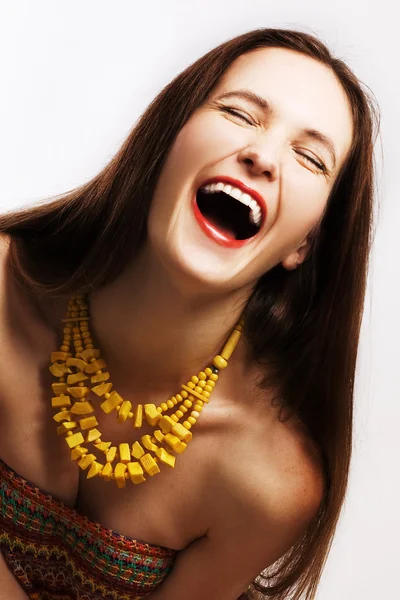Retrato de belleza mujer feliz —  Fotos de Stock