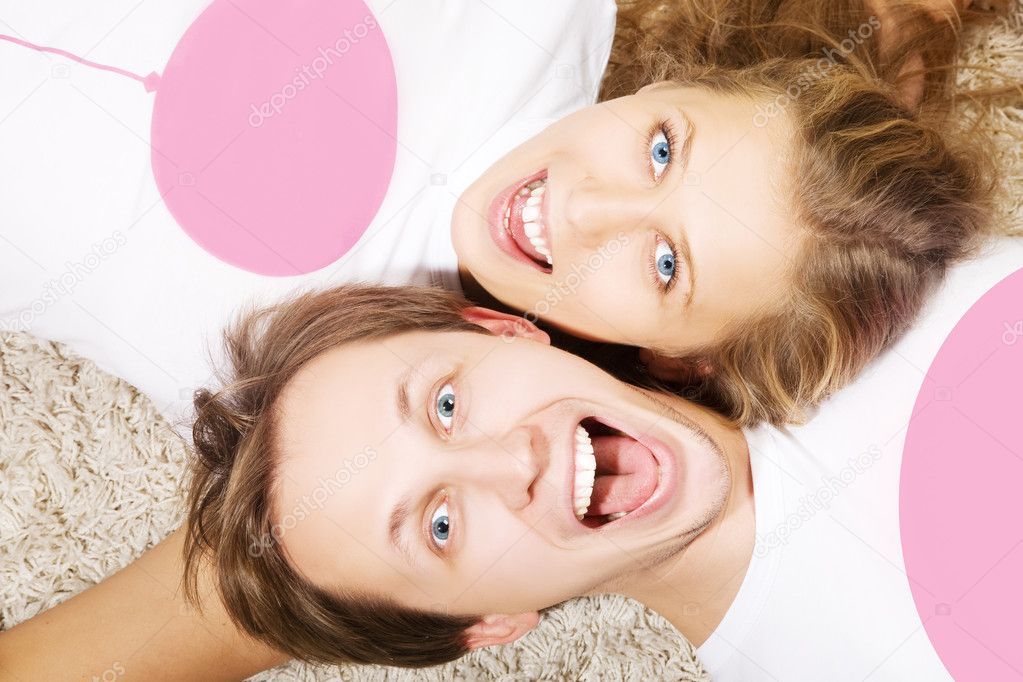 Portrait of beauty young couple