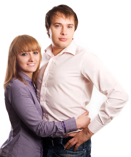Portrait of a beauty young calm couple — Stock Photo, Image