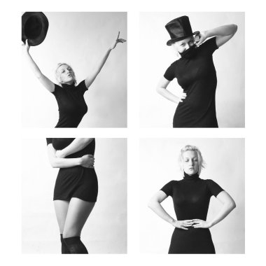 kadın şapka ile doygunluğu azaltılmış fotoğrafı