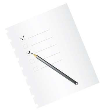 Checklist on paper clipart