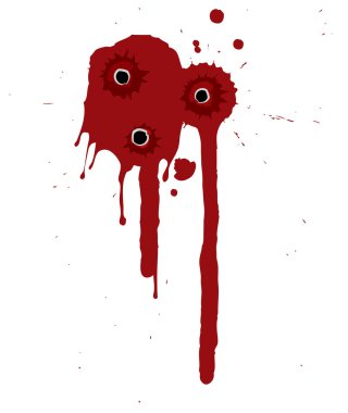 Splattered blood with drips