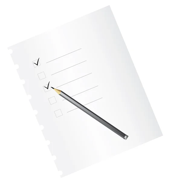 stock vector Checklist on paper