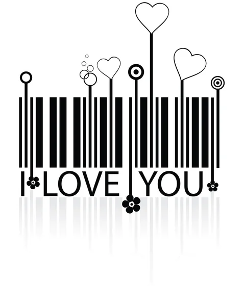 Código de barras do amor — Vetor de Stock