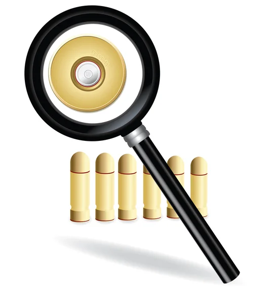 Magnifying and bullet — Stock Vector