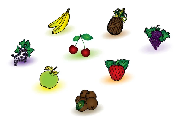 さまざまな果物のコレクション — ストックベクタ