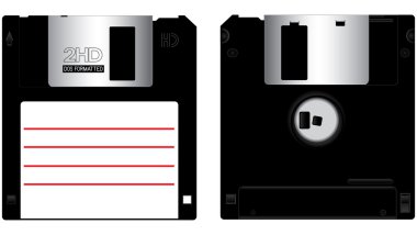 Floppy disk front and back clipart