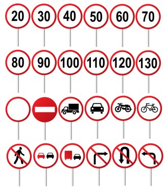 Road traffic signs clipart