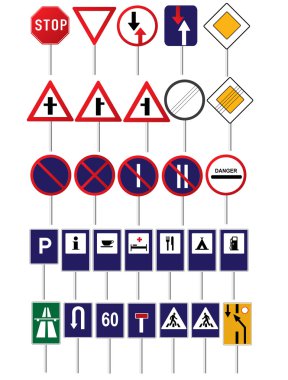 Road traffic signs clipart
