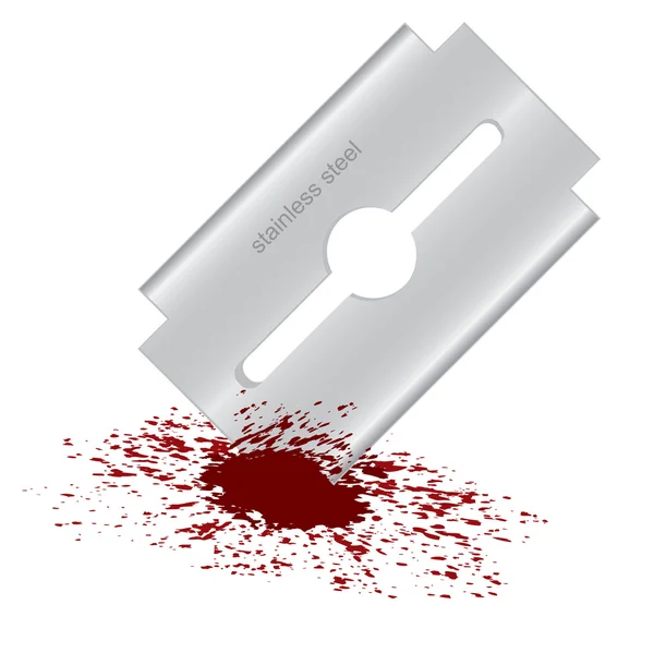 Hoja de afeitar sangrienta — Vector de stock
