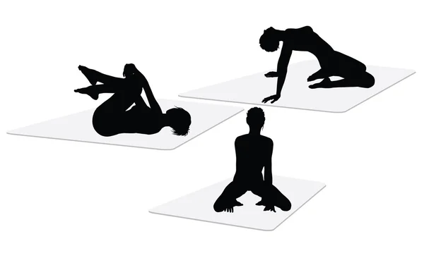 Vrouw doet yoga — Stockvector