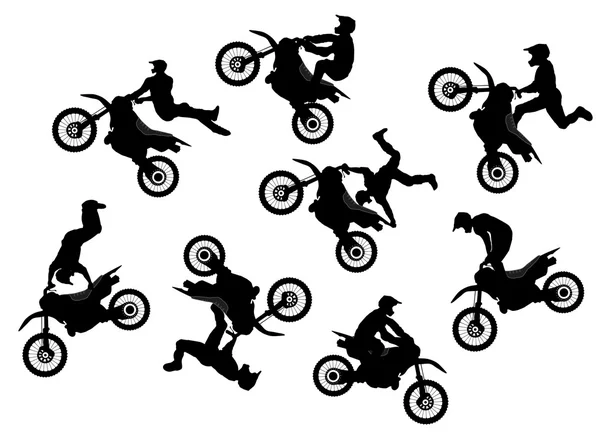 摩托车越野赛车手 — 图库矢量图片