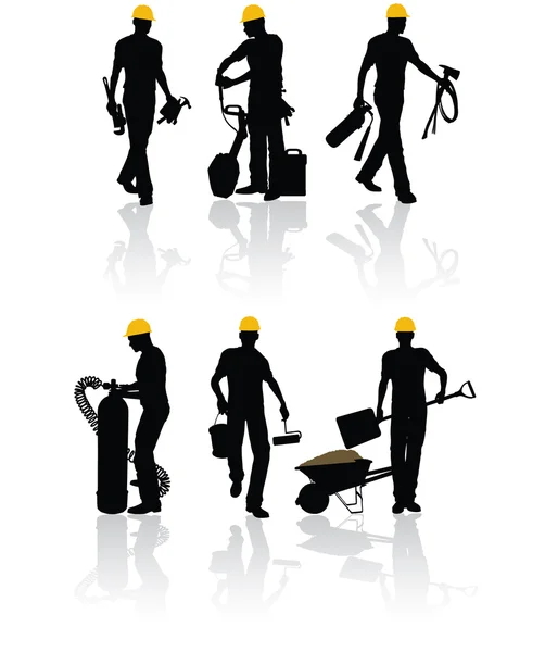 Travailleurs avec outils — Image vectorielle