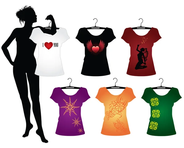 T-shirts de mulher —  Vetores de Stock