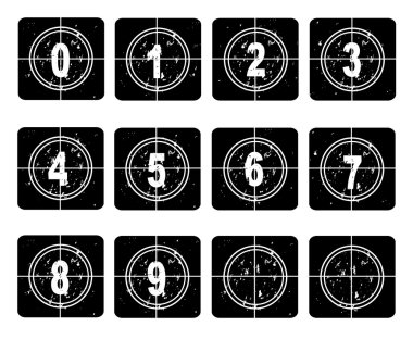 Film countdown Numbers 0-10 clipart