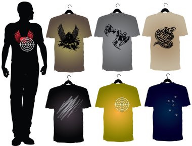 Template of Men's t-shirts clipart