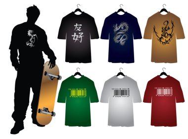 Template of Men's t-shirts clipart